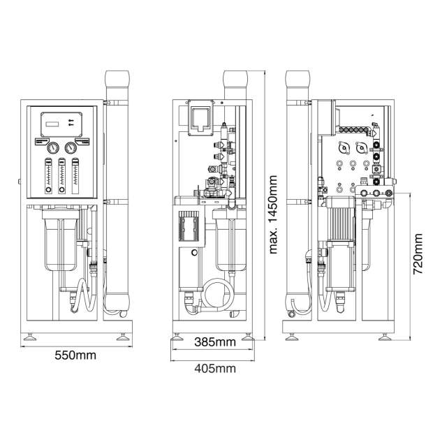 MO-6500 Umkehr-Osmoseanlage 1x Membran 4 Zoll Reinstwasserproduktion 250 Liter/Stunde
