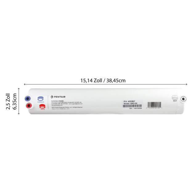 GRO-75EN Umkehr-Osmosemembran gekapselt 75GPD (284 Liter/Tag)
