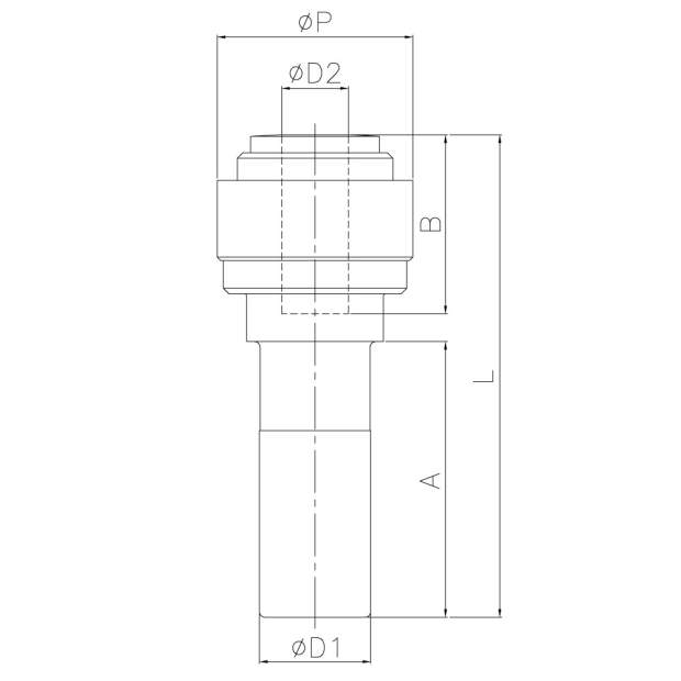 HGJ0810B Einsteck-Vergrößerungs-Verbinder Stutzen 8mm Steckverbindung 10mm