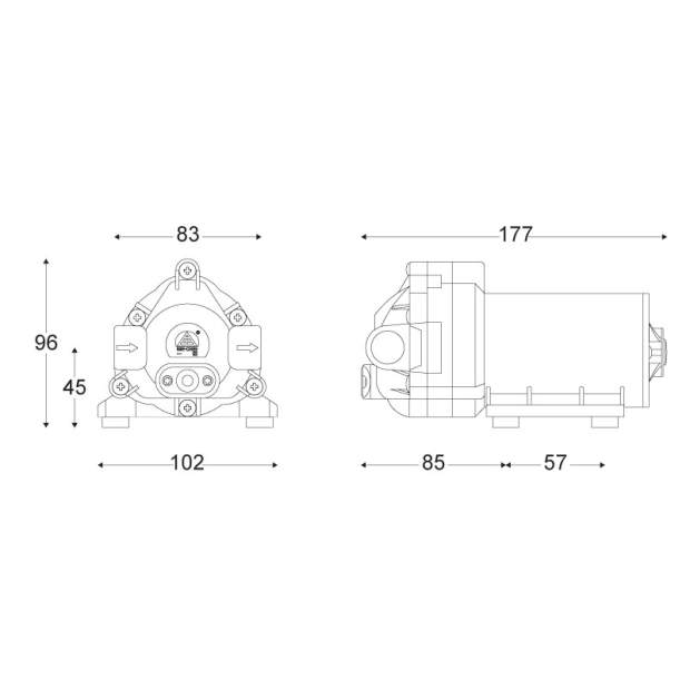 MP-804 Membranpumpe selbstansaugend bis 0,8 Liter/Minute (max. 75GPD)