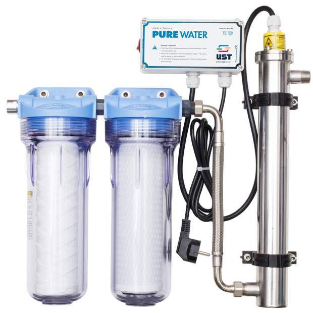 PURE-G2.0 UVC-Reaktoranlage mit Filtereinheit für Brunnenwasser (max. 5L/min)