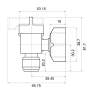 HESV Absperrhahn 3/8 Stückverbindung und 1/2 Zoll Innengewinde