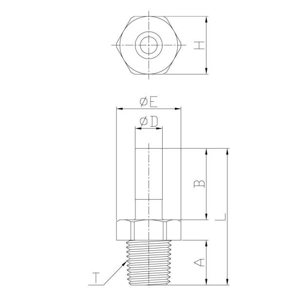 HCJ-R Einschraub-Stutzen BSPT-Kegelgewinde mit metrischem Stutzen 4 bis 12mm