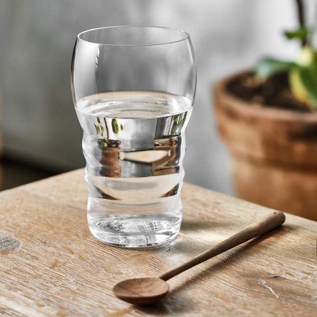 GALILEO Trinkglas mundgeblasen mit Blume des Lebens 500ml