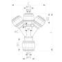HTWD Dreifachverteiler zöllige Steckverbindung 1/2 oder 3/8 Zoll