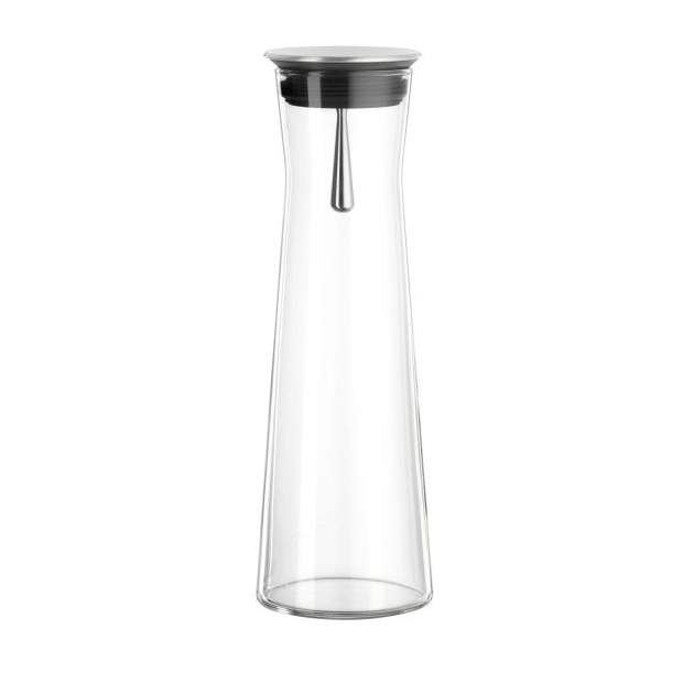INDIS Karaffe aus Borosilikatglas mit Edelstahlausgießer 1,1 Liter