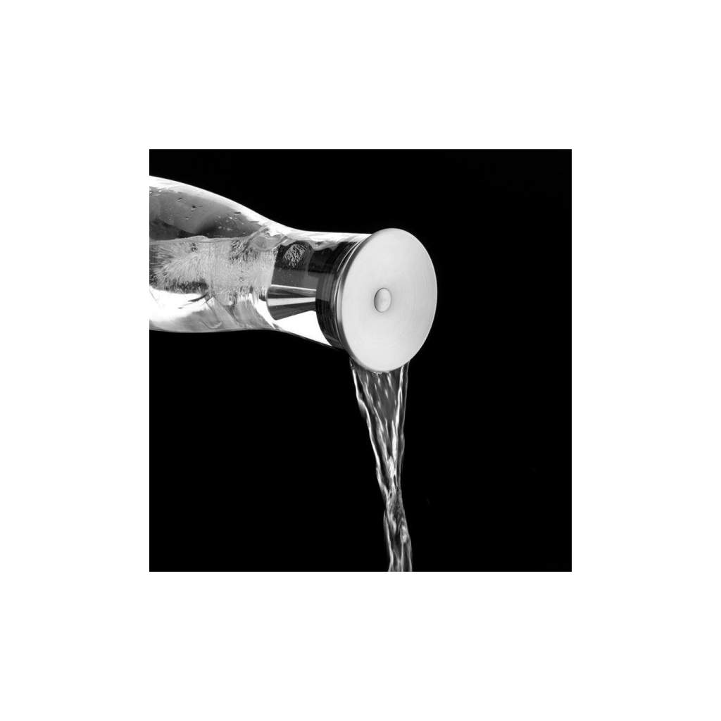 Karaffe für Eistee Aus robustem Borosilikatglas Wasser Wasserkaraffe mit Filterdeckel aus Edelstahl Flatastic Glaskaraffe 1,25L Saft