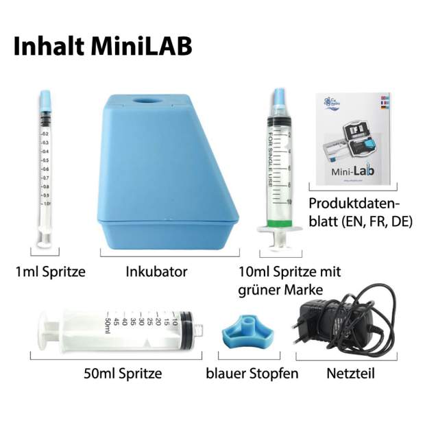 MiniLAB-K Inkubator mit Zubehör zur Durchführung der MiniLAB-Wassertests