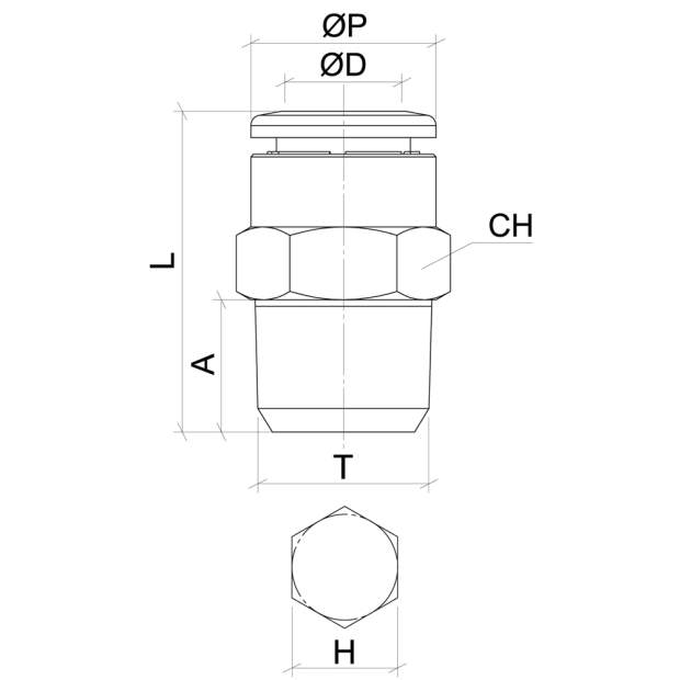 XVRC-R Einschraubverbinder Edelstahl AISI316L BSPT-Kegelgewinde Steckverbindung 4-12mm