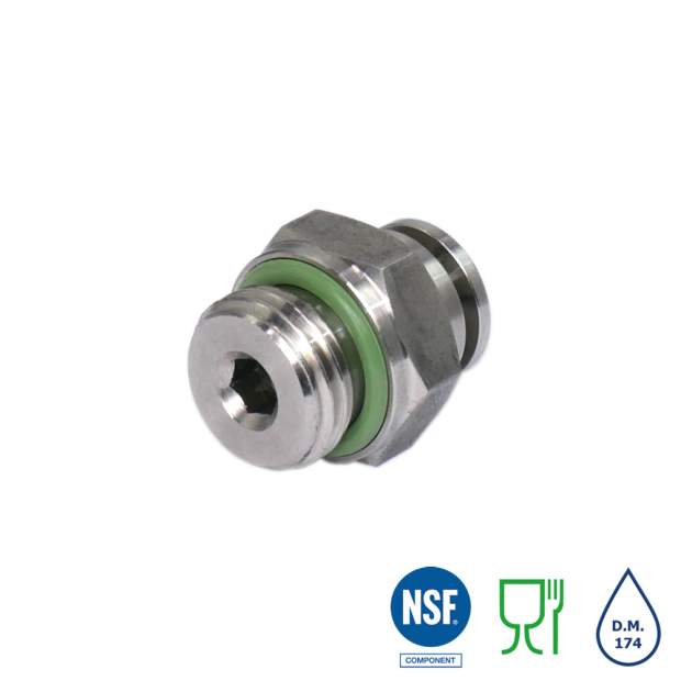 XVRC-G Einschraubverbinder Edelstahl AISI316L BSPP-Parallelgewinde Steckverbindung 4-12mm