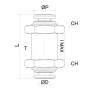 XVRMM Schottverbinder Edelstahl AISI316L metrische Steckverbindung 4 bis 12mm