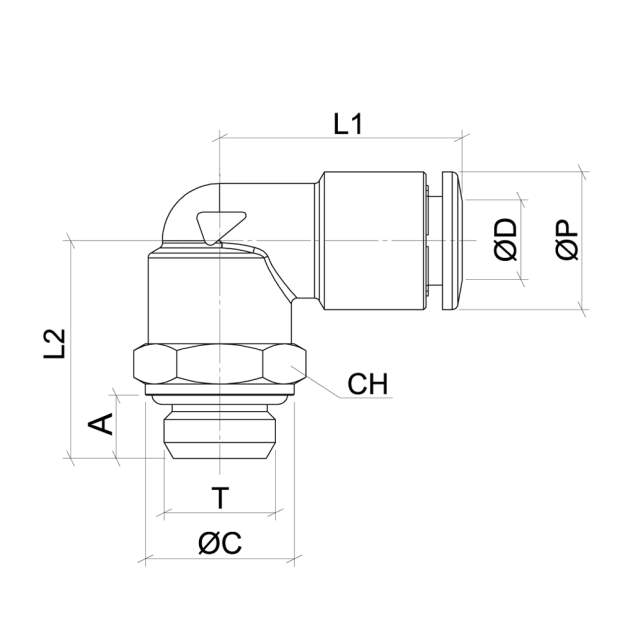 XVRL-G Winkel-Einschraubverbinder Edelstahl AISI316L BSPP-Parallelgewinde Steckverbindung 4-12mm