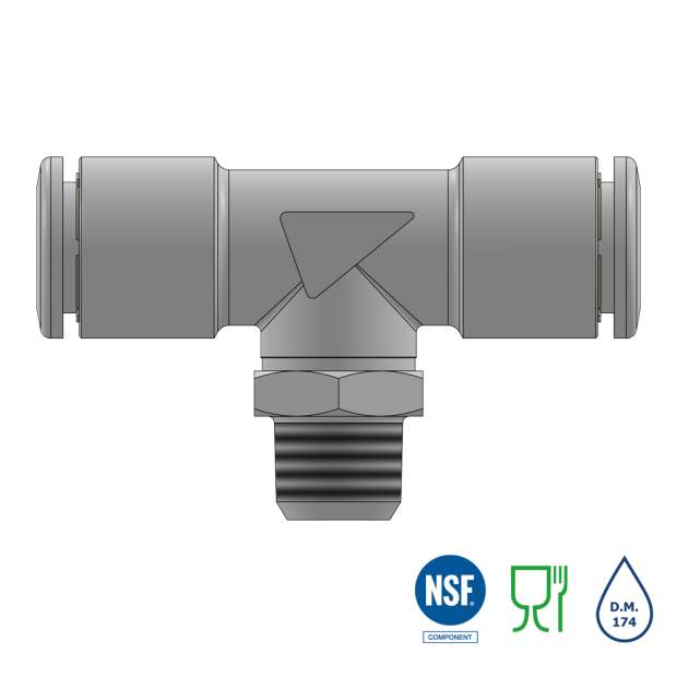 XVRT-R T-Einschraubverbinder Edelstahl AISI316L BSPT-Kegelgewinde Steckverbindung 4-8mm
