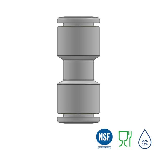 XVRUC Gerader Verbinder Edelstahl AISI316L metrische Steckverbindung 4 bis 12mm