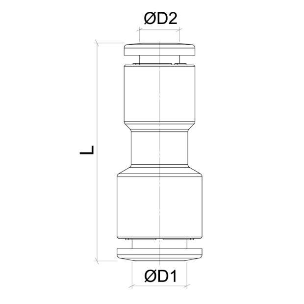 XVRG Gerader Reduzier-Verbinder Edelstahl AISI316L metrische Steckverbindung 6 bis 12mm