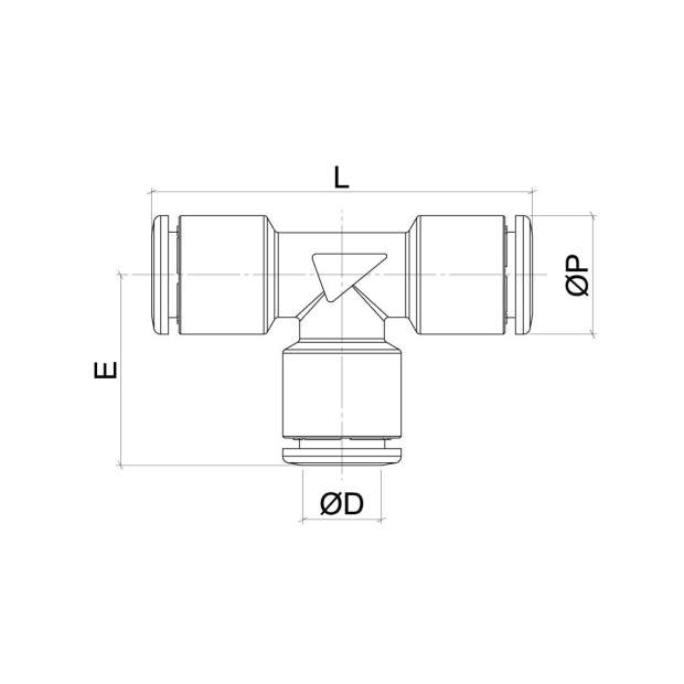HFRUT Messing-T-Verbinder TEA Beschichtung metrische Steckverbindung 4 bis 12mm