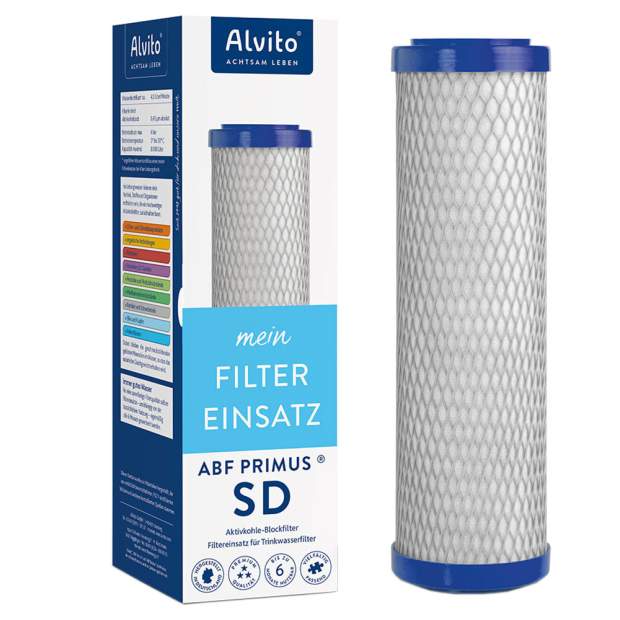 ABF-SD Blockfilter mit hohem Anteil gesinterter Aktivkohle für 10 Zoll Gehäuse