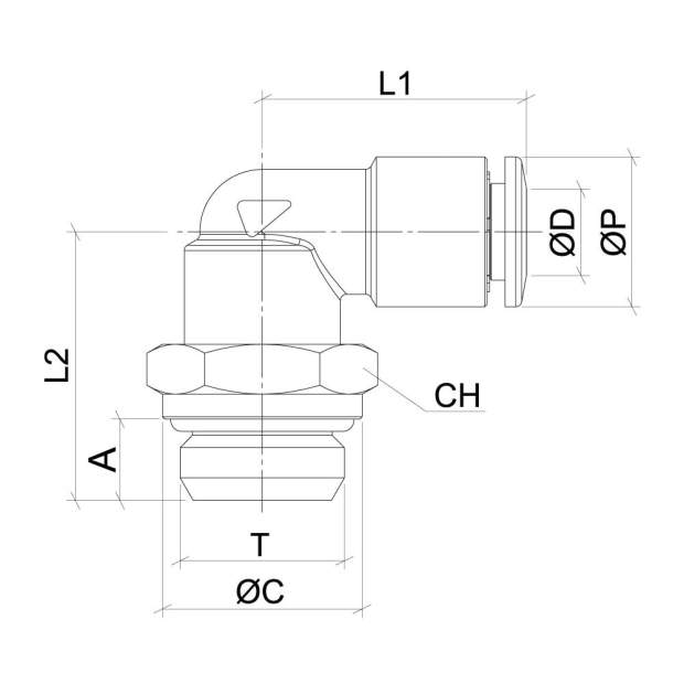 LFRPL-G Messing-Winkel-Einschraubverbinder BSPP-Parallelgewinde metrische Steckverbindung