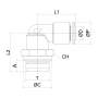 LFRPL-G Messing-Winkel-Einschraubverbinder BSPP-Parallelgewinde metrische Steckverbindung