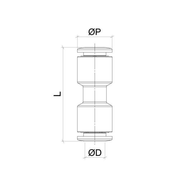 LFRPUC Messing-Verbinder gerade mit metrischer Steckverbindung von 4 bis 8mm