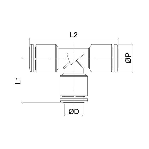 LFRPUT Messing-T-Verbinder mit metrischer Steckverbindung von 4 bis 8mm