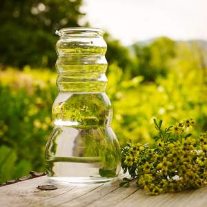 CADUS Mundgeblasener Wasserkrug mit Lebensblume und...
