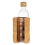 LAGOENA Trinkflasche aus Glas mit Holzdeckel und Korkmantel