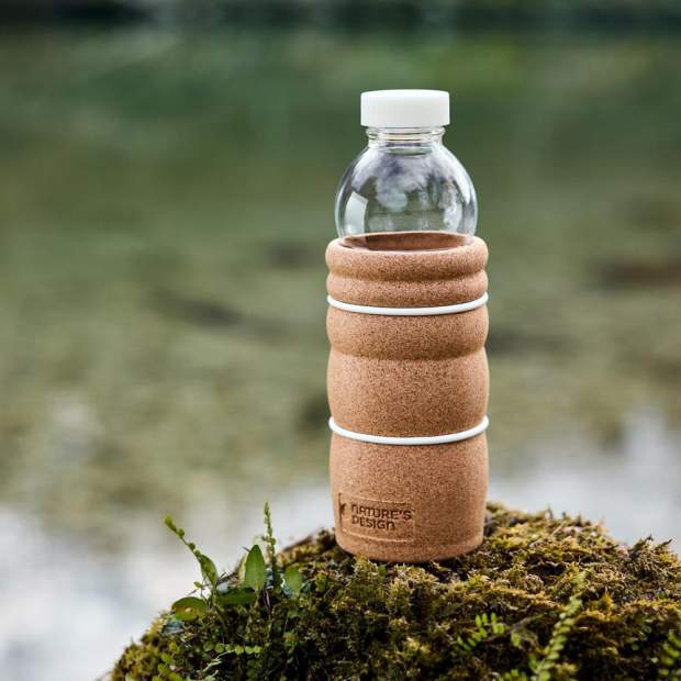 CORK Trinkflasche aus Glas mit Korkmantel und Biokunststoff-Verschlussdeckel