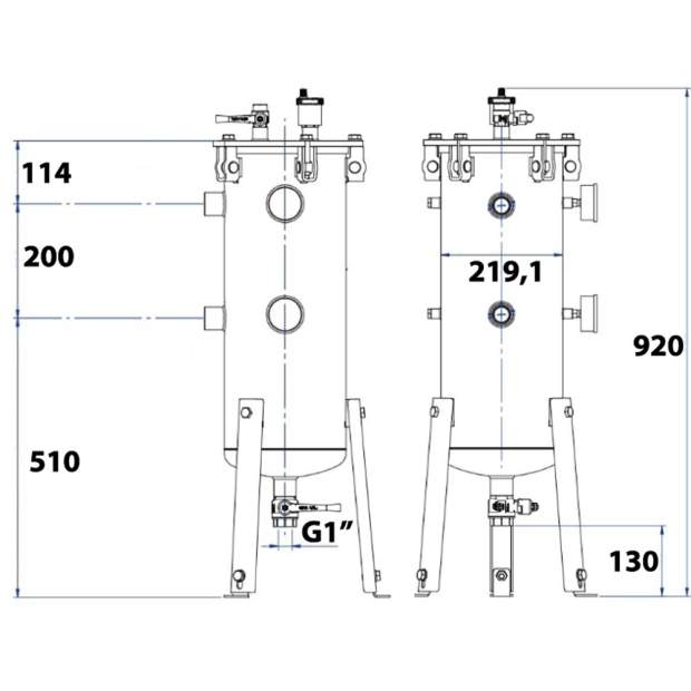 AQUATORN Edelstahl-Beutelfilter zum Schutz geschlossener Wasserkreisläufe