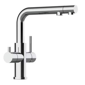 CALABRO 3-Wege-Wasserhahn aus gl&auml;nzendem Edelstahl...