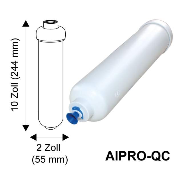 AIPRO-QC Sedimentfilter 5 Mikron 10 x 2 Zoll mit Steckverbindung 1/4 Zoll